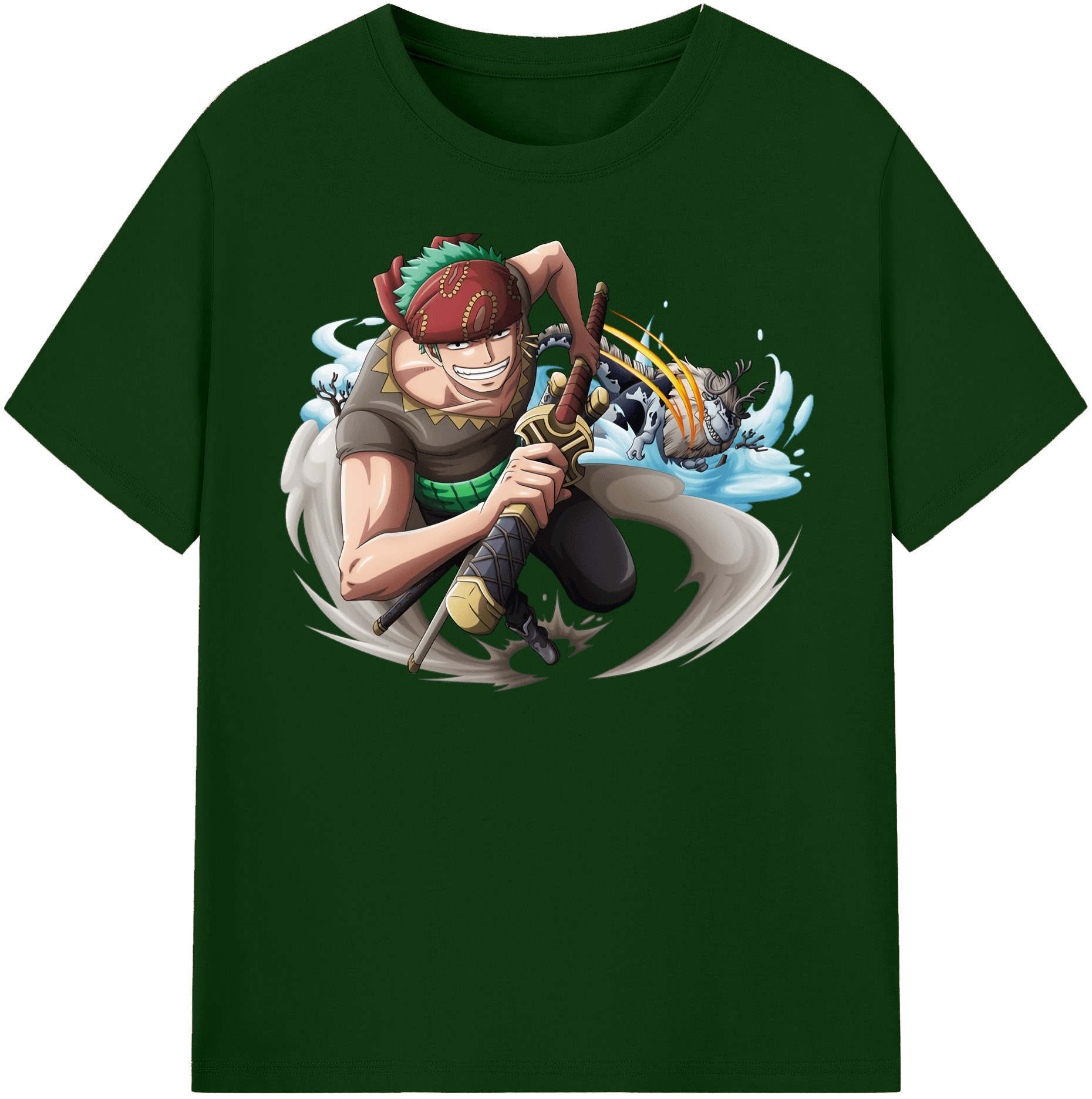 ワンピース ロロノア・ゾロ ONE PIECE Roronoa Zoro 綿100％半袖Tシャツ（フロントプリント）
